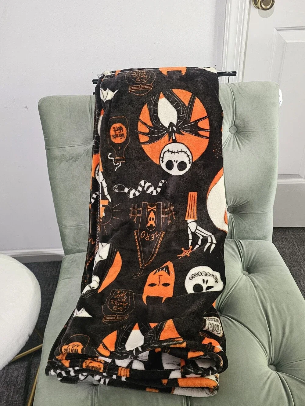 Disney Nightmare Before Christmas Jack Skellington Plush Throw Blanket NWT 50x70